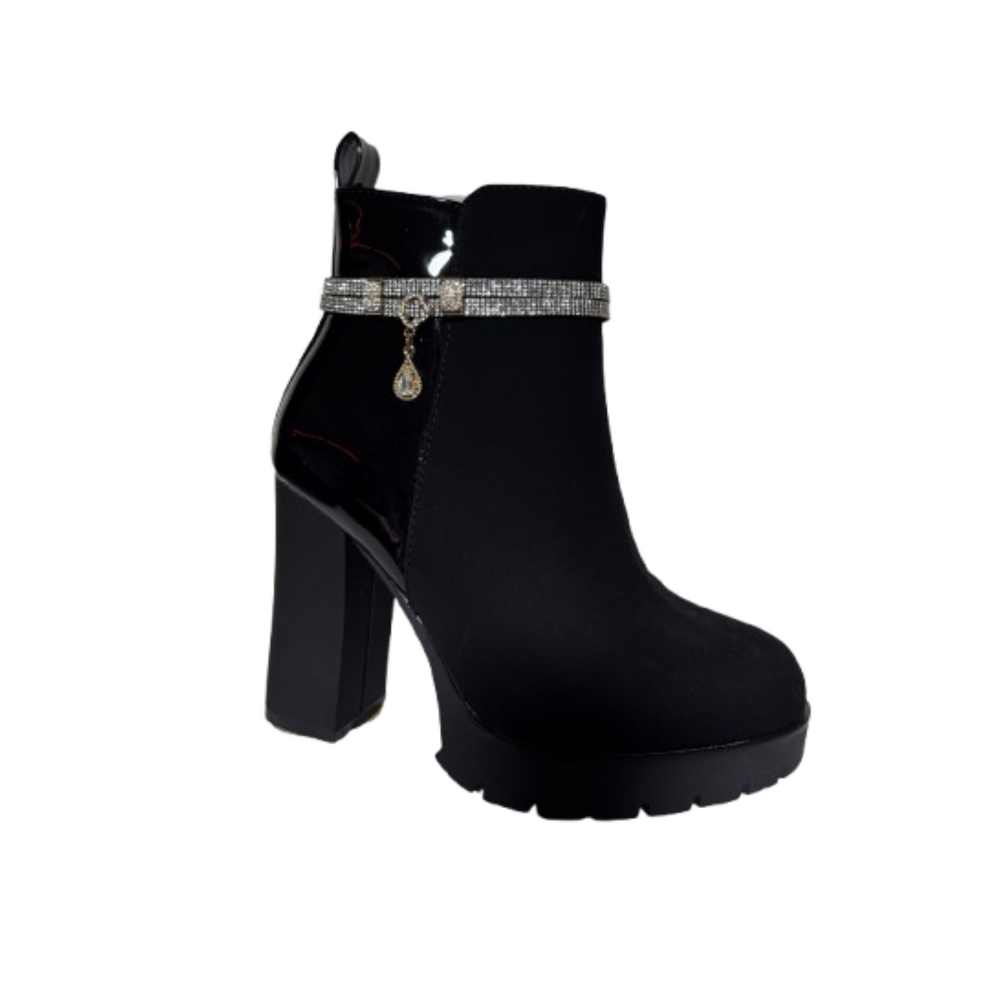 Botines Negro De Mujer Con Brillos 4K171