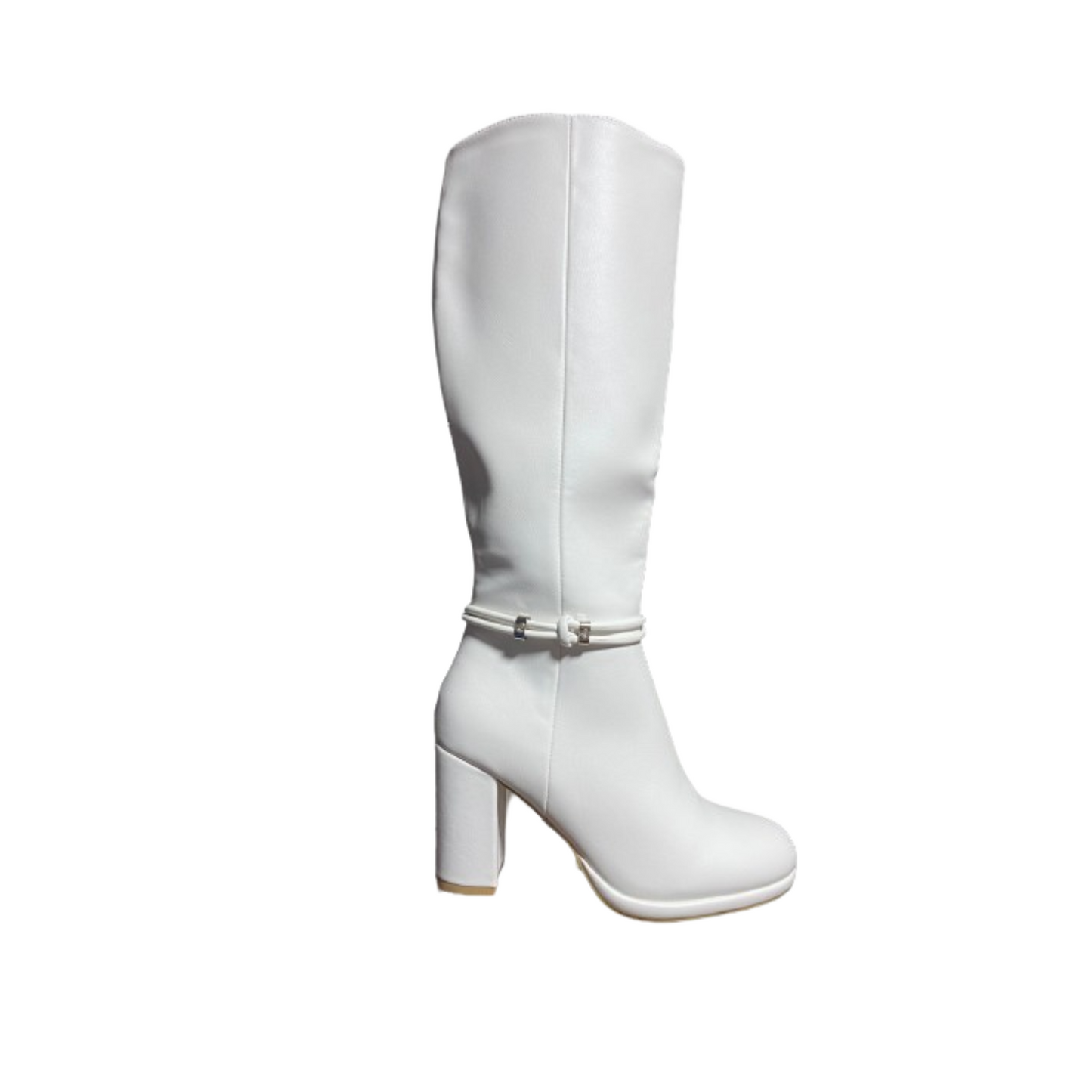 Botas Blancas con Plataforma y Brillo 4K4010B