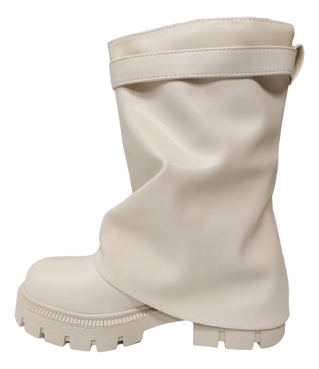 Botines de Mujer Beige con Candado 6522B