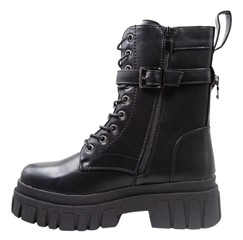 Botines Negro de Mujer Con Mini Bolsillo 4K261