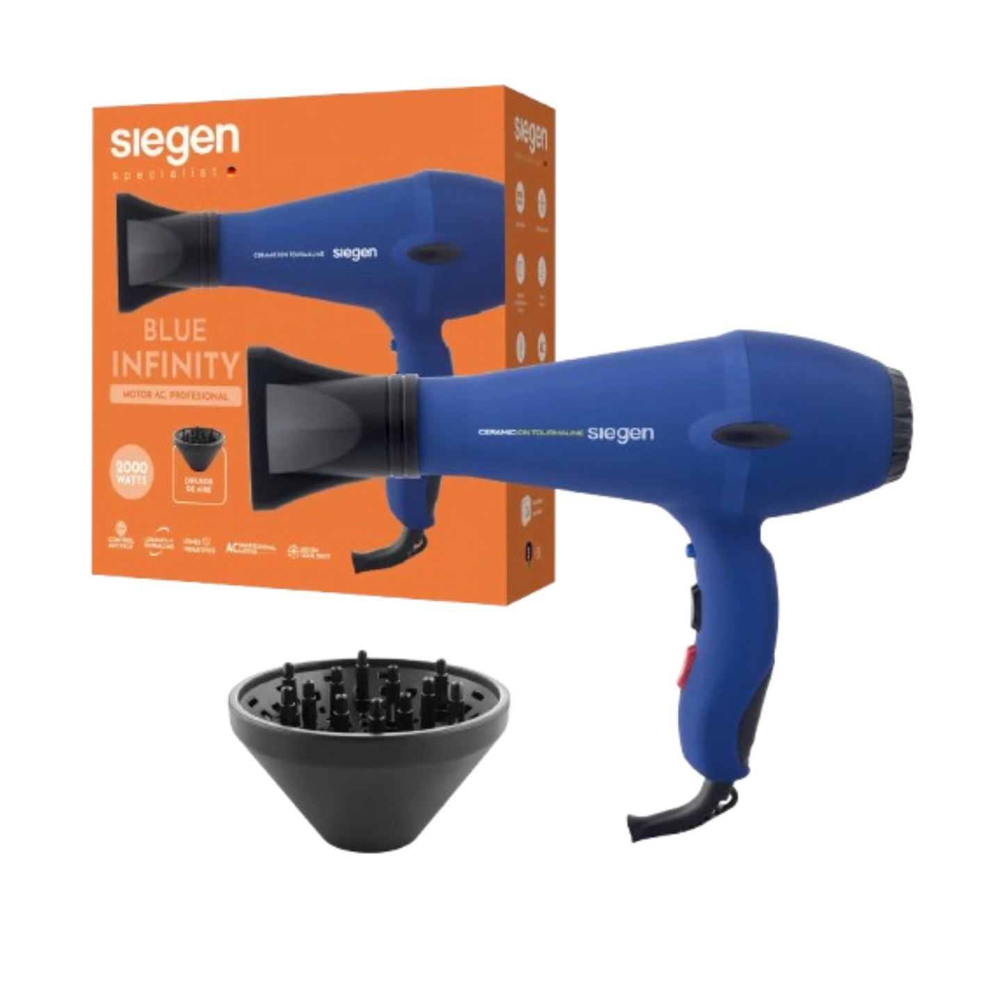 Secador de Pelo Siegen SG‑3051 – 2000 W (Azul)