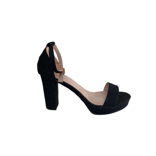 Sandalias Negras de Lujo con Taco Alto – Minimalismo Sofisticado