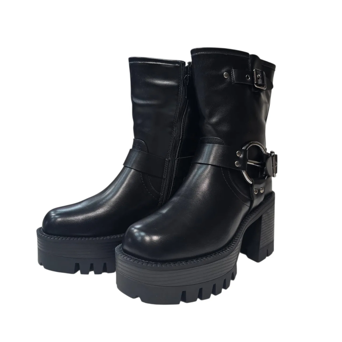 Botines Negros De Mujer Ajustables 2470