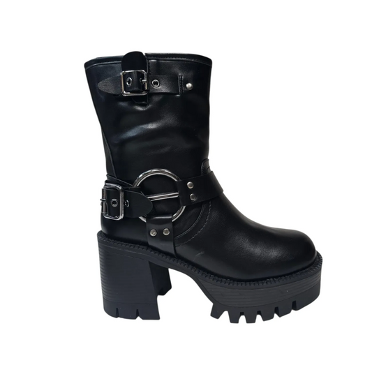 Botines Negros De Mujer Ajustables 2470