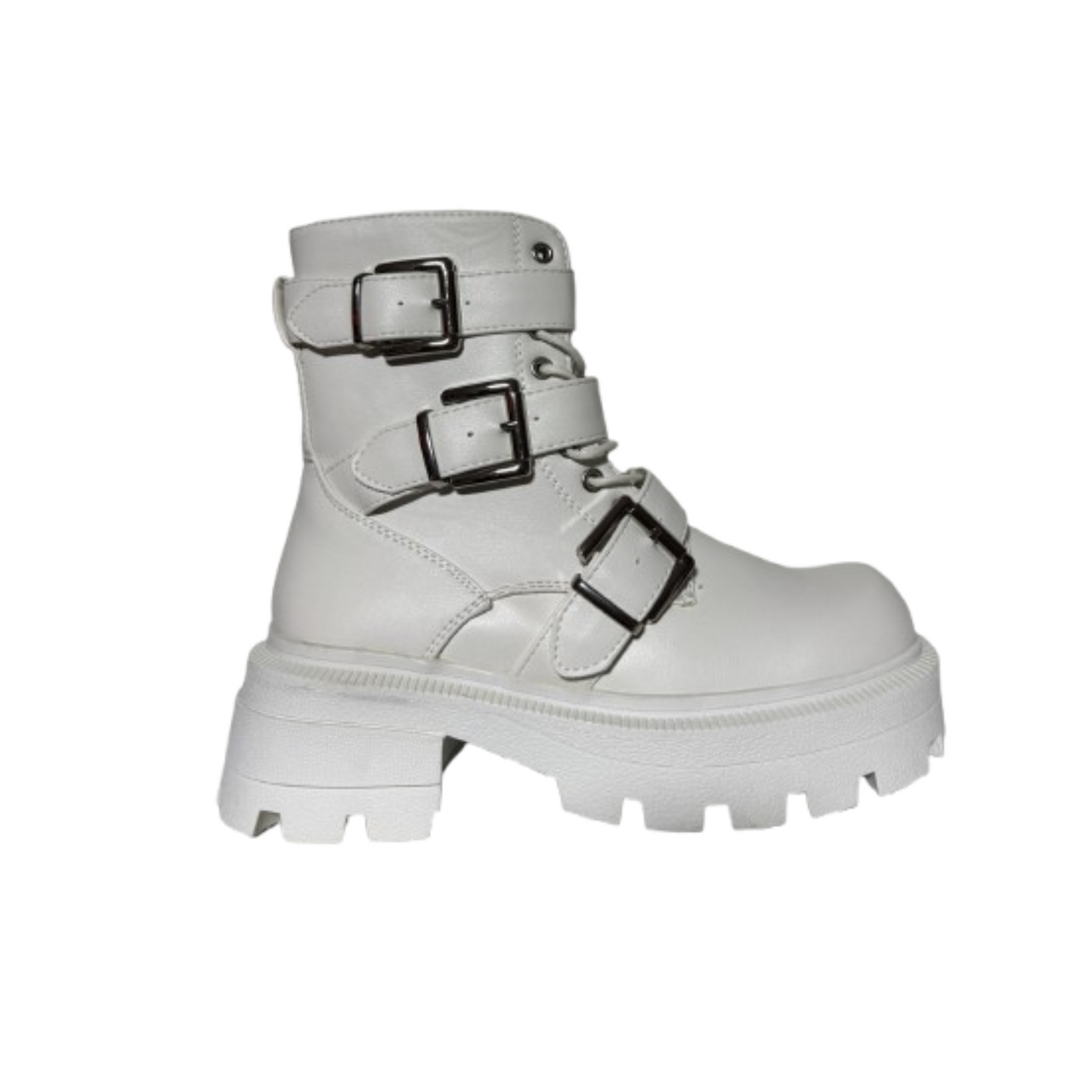 Botines Blancos De Mujer Con Broches 2403B