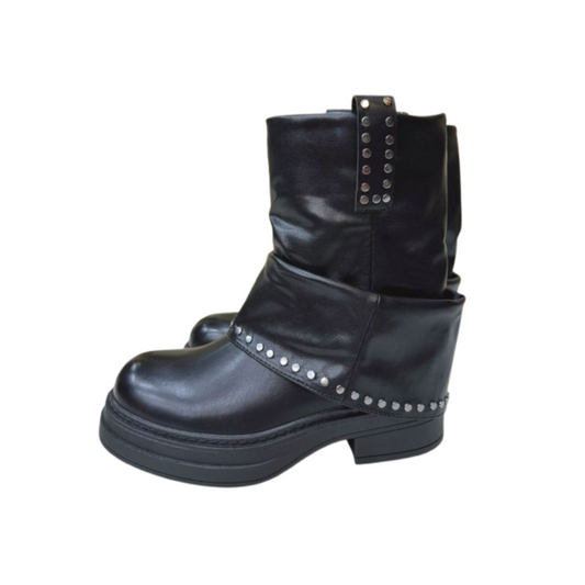 Botines Negros Con Tachas 6521