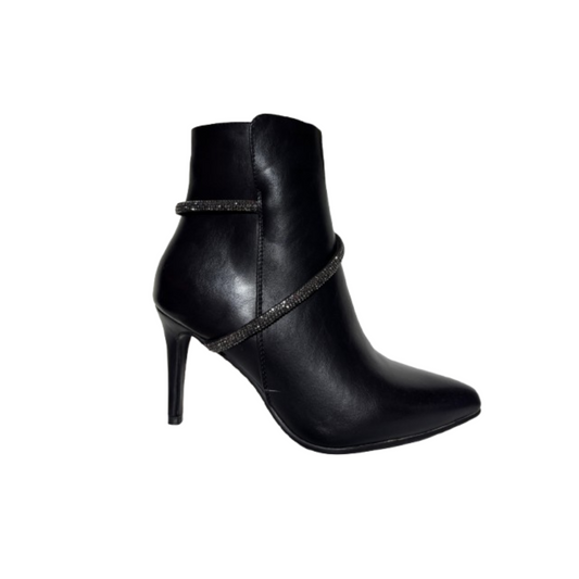 Botines De Mujer Brillos Taco Fino