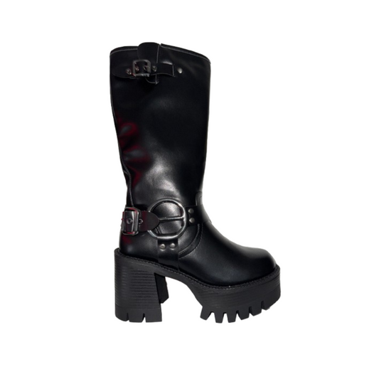 Botas Negras De Mujer Ajustables 2471