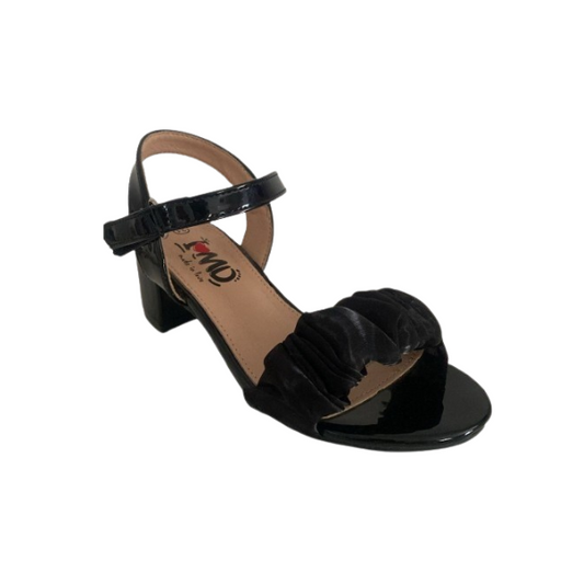 Sandalias De Niña Con Taco Negro