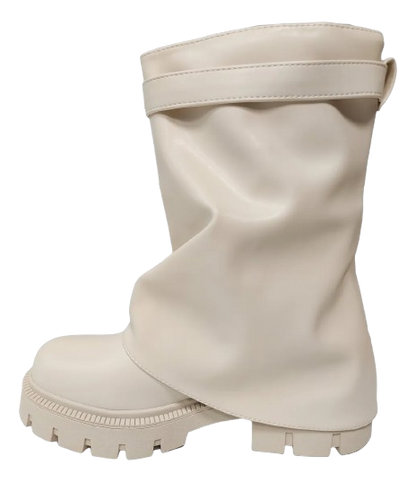 Botines de Mujer Beige con Candado 6522B