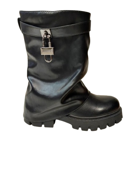 Botines Negros de Mujer con Candado 6522