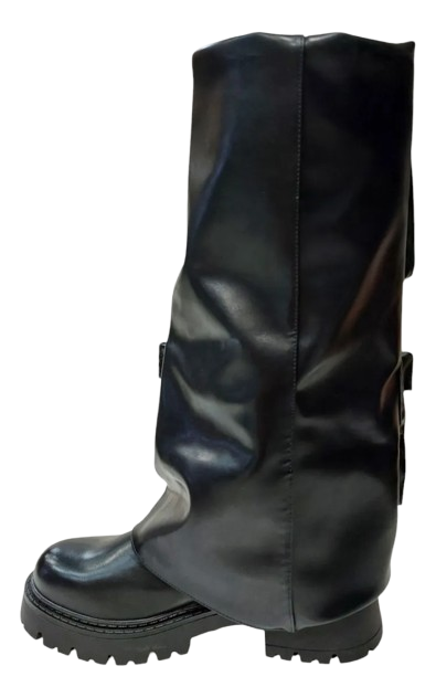 Botas Negras De Mujer Con Bolsillos Tendencia 6537