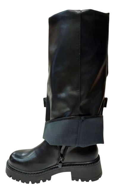 Botas Negras De Mujer Con Bolsillos Tendencia 6537