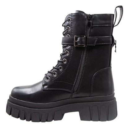 Botines Negro de Mujer Con Mini Bolsillo 4K261