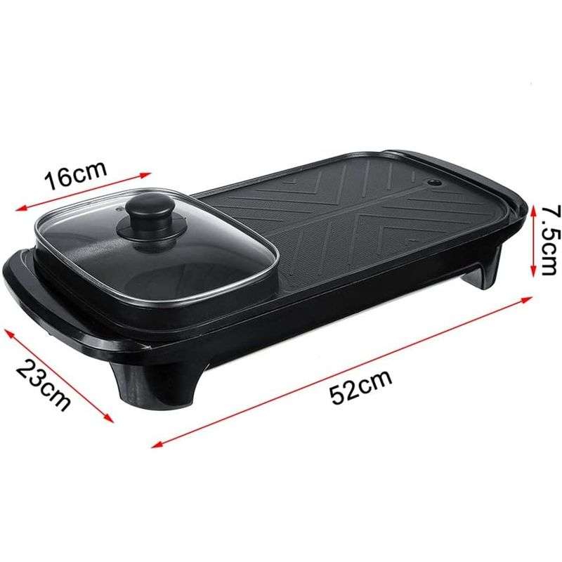 Plancha Asador Eléctrico 2 en 1 – Antiadherente y Lista para Todo