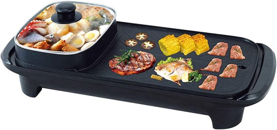 Plancha Asador Eléctrico 2 en 1 – Antiadherente y Lista para Todo
