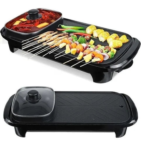 Plancha Asador Eléctrico 2 en 1 – Antiadherente y Lista para Todo